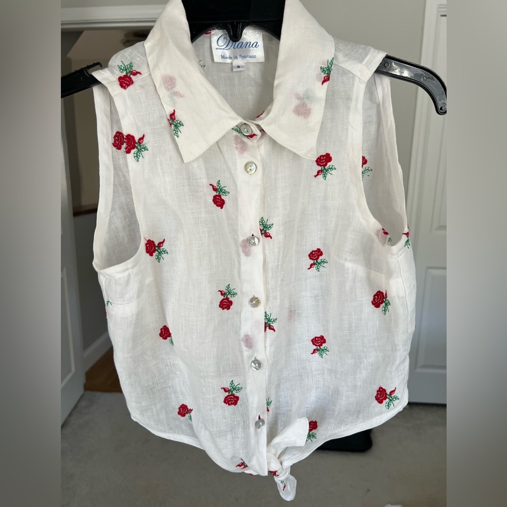 Positano Linen Crop Top